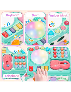 Juguete Montessori Autobús Educativo AmiDear 10 en 1 Azul 2