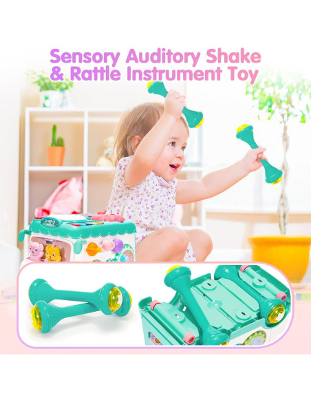 Juguete Montessori Autobús Educativo AmiDear 10 en 1 Azul