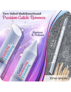 Empujador de Cutículas de Cristal Gladzy - Lima Profesional 16cm 2