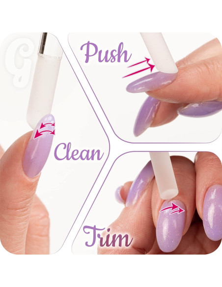 Empujador de Cutículas de Cristal Gladzy - Lima Profesional 16cm