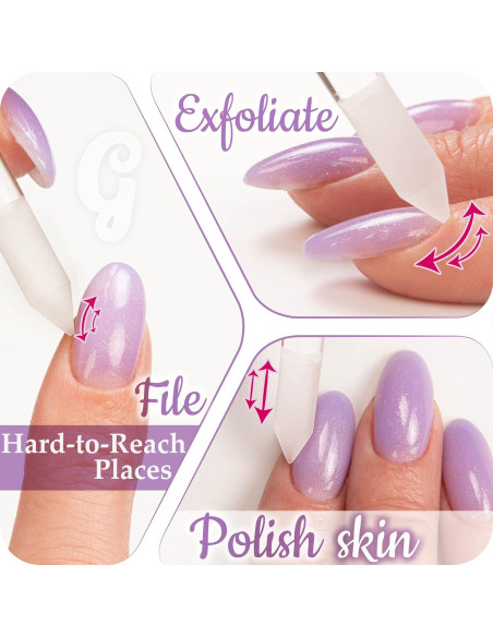 Empujador de Cutículas de Cristal Gladzy - Lima Profesional 16cm