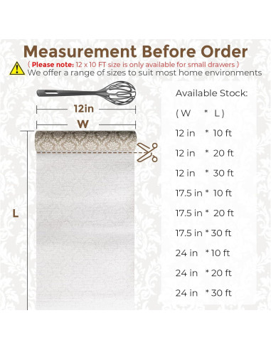 Forro de Estante Antideslizante Coavas 30.48x299.72cm Beige