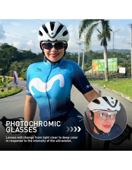 Gafas de sol fotocromáticas SCVCN UV400 para deportes unisex