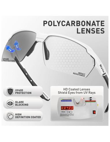 Gafas de sol fotocromáticas SCVCN UV400 para deportes unisex