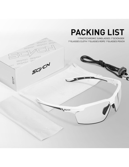 Gafas de sol fotocromáticas SCVCN UV400 para deportes unisex