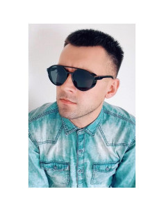 Gafas de sol Steampunk FEISEDY UV400 Unisex Lente Gris 2