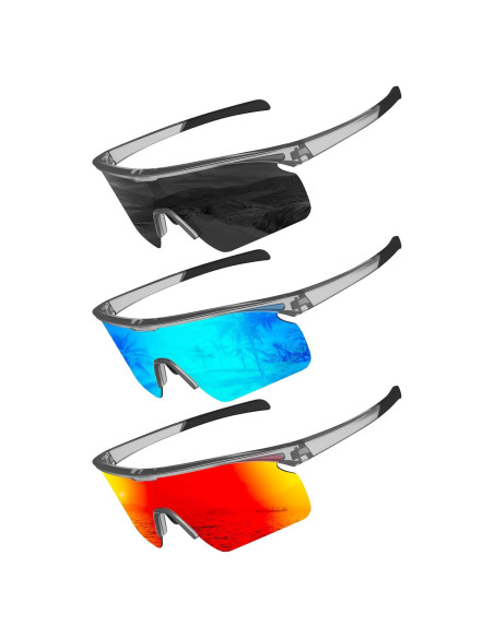Gafas de sol deportivas OUKEMAX polarizadas UV400 - 3 paquetes