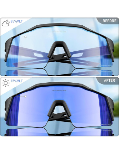 Gafas de Ciclismo Fotoquímicas KAPVOE UV400 Ajustables