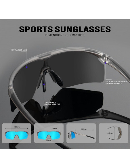 Gafas de sol deportivas OUKEMAX polarizadas UV400 - 3 paquetes