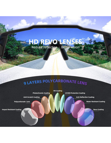 Gafas de Ciclismo Fotoquímicas KAPVOE UV400 Ajustables