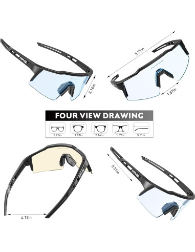 Gafas de Ciclismo Fotoquímicas KAPVOE UV400 Ajustables