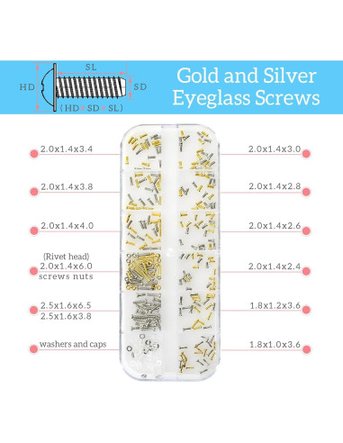 Kit de Reparación de Gafas ESSSO con Tornillos y Destornillador 5-en-1