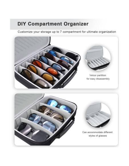 Organizador de Gafas de Sol Krypthos, Caja Portátil para 7 Pares Organizador de Gafas de Sol Krypthos, Caja Portátil para 7 Pares