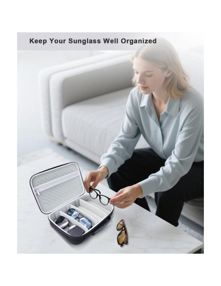 Organizador de Gafas de Sol Krypthos, Caja Portátil para 7 Pares Organizador de Gafas de Sol Krypthos, Caja Portátil para 7 Pares