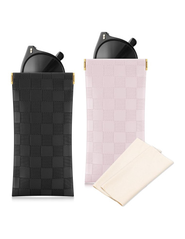 Estuche para Gafas Cuadriculado Sightor - 2 Pcs de Cuero