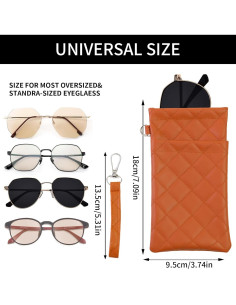 Estuche Doble para Gafas Flyingmage - Cuero PU Suave, Negro y Marrón 2