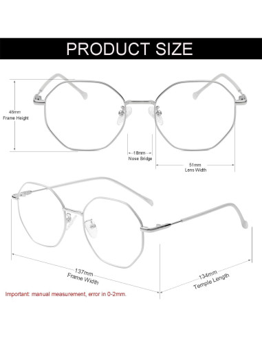 Gafas NIDOVIX Sin Prescripción Unisex Polígono Plata UV400