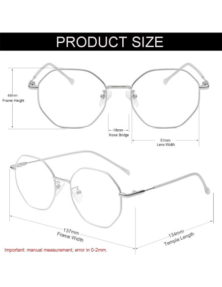 Gafas NIDOVIX Sin Prescripción Unisex Polígono Plata UV400