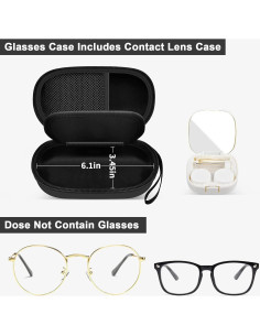 Estuche 2 en 1 para gafas y lentes de contacto GWCASE - Negro 2