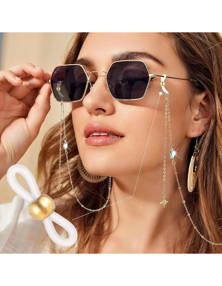 40 Cadenas para Gafas Ymapinc - Conectores Ajustables de Goma