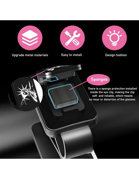 Soporte de Gafas para Visera de Coche Ohleats Estatua de la Libertad