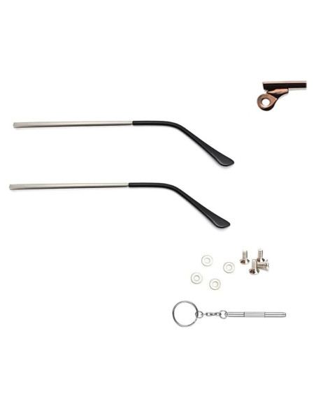 Patas de Gafas de Reemplazo Janky Plateadas 13.97 cm 3-en-1