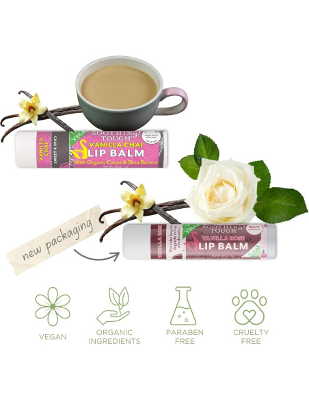 Set de 6 Bálsamos Labiales Veganos Soothing Touch - Jumbo