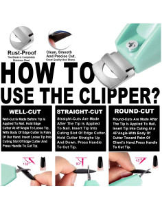 Cortador de Uñas Falsas GA&EN Verde Acrílico Ajustable 2