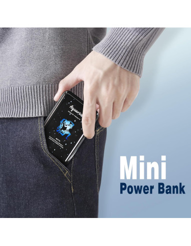 Mini Power Bank 10000mAh TXQX Cargador Rápido USB C Acuario
