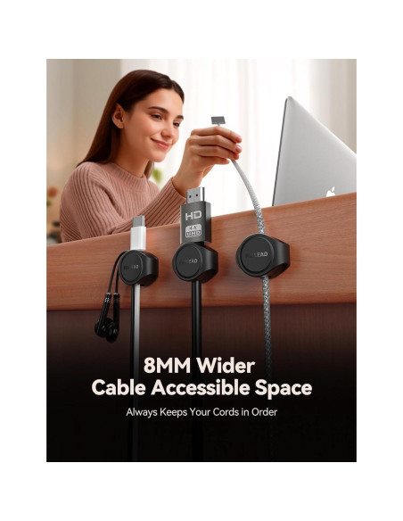 Organizador de Cables FLYLEAD 8 Clips Magnéticos Silicona