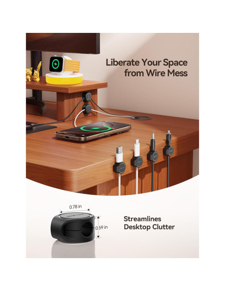 Organizador de Cables FLYLEAD 8 Clips Magnéticos Silicona