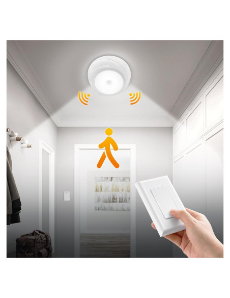 Luz de Techo SURAIELEC a Batería con Sensor de Movimiento 300LM Luz de Techo SURAIELEC a Batería con Sensor de Movimiento 300LM