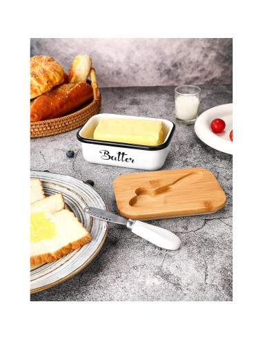 Plato para Mantequilla con Tapa AISBUGUR Acero Inoxidable 14x5.1 cm