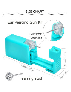 Kit de perforación de orejas QWALIT con aretes y accesorios 2