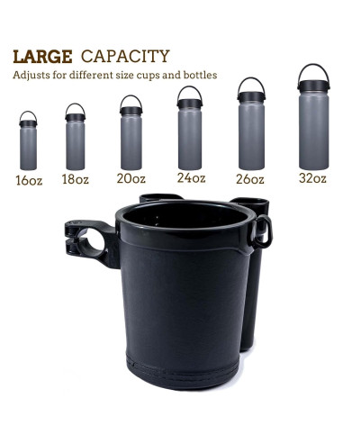 Soporte de Taza para Bicicleta Carbon King Negro 3 en 1