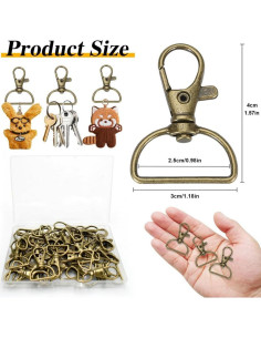 Ganchos de Clip Giratorio PEOUWNES 40 Piezas Bronce 1.8 cm 2