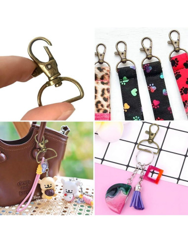 Ganchos de Clip Giratorio PEOUWNES 40 Piezas Bronce 1.8 cm