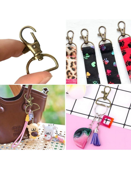 Ganchos de Clip Giratorio PEOUWNES 40 Piezas Bronce 1.8 cm