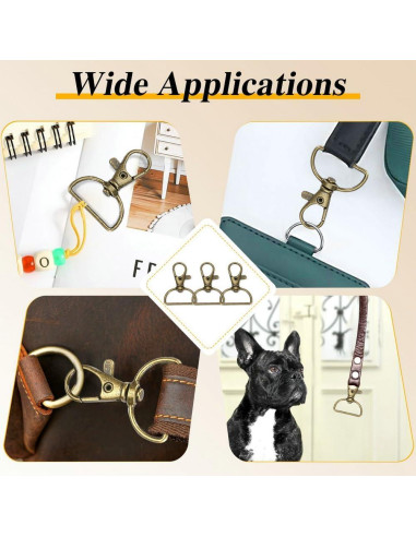 Ganchos de Clip Giratorio PEOUWNES 40 Piezas Bronce 1.8 cm