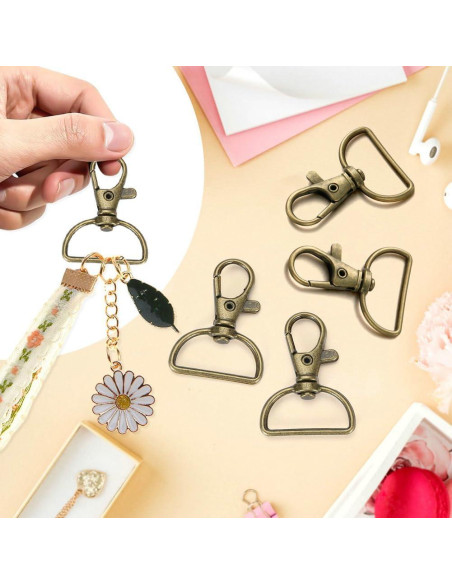 Ganchos de Clip Giratorio PEOUWNES 40 Piezas Bronce 1.8 cm