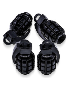 4 Tapas de Válvula de Neumático MEAJOO Acero Inoxidable Negro