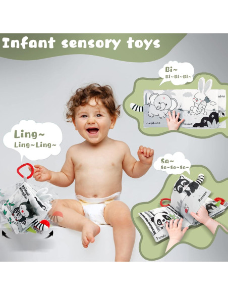 Libro de Tela Suave Sirecal para Bebés 0-12 Meses - Animales