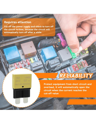 Fusibles Automáticos E37 Bajo Perfil 5A 10A 15A 20A 25A 30A