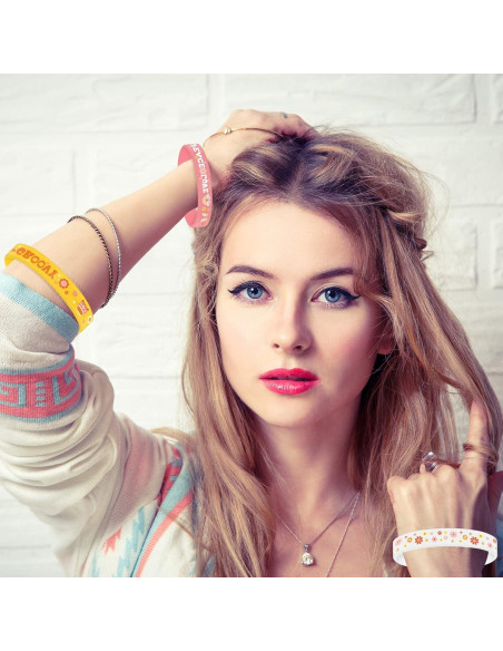 30 Pulseras de Silicona Boho Hippie Sasylvia con Flores