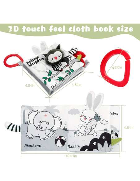 Libro de Tela Suave Sirecal para Bebés 0-12 Meses - Animales