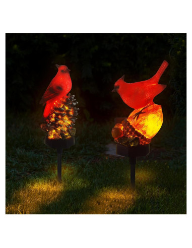 Estacas de Luz Solar Cardenales Capoda 2 Piezas 19cm