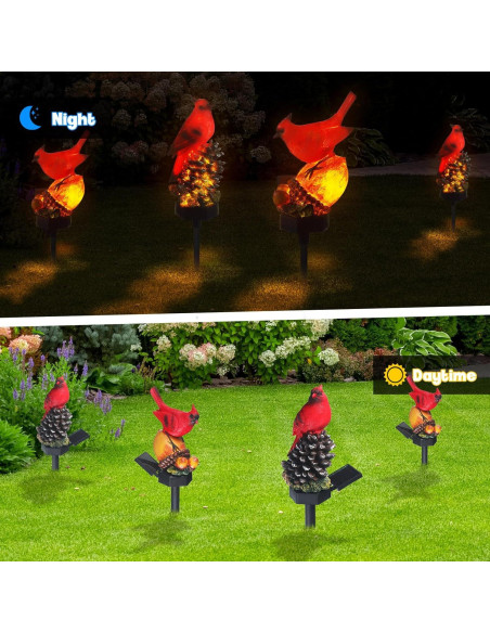 Estacas de Luz Solar Cardenales Capoda 2 Piezas 19cm