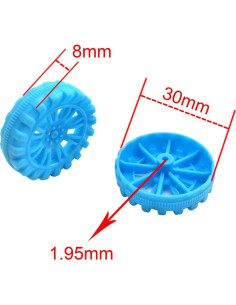 EUDAX 300 Ruedas de Plástico 30mm y 150 Ejes STEM 2mm 2
