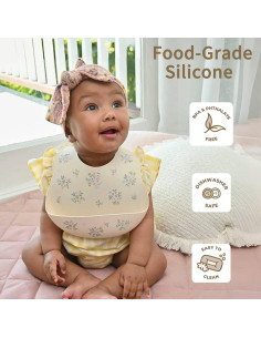 Baberos de Silicona LITTLE RAWR 2 Juegos Impermeables BPA Free 2