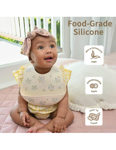 Baberos de Silicona LITTLE RAWR 2 Juegos Impermeables BPA Free